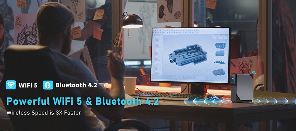 OUVIS S1 Mini PC with LCD Screen RGB Light, Intel Alder Lake N95 Windows 11 16GB RAM 512GB SSD WiFi 5 Bluetooth 4.2 - US Plug