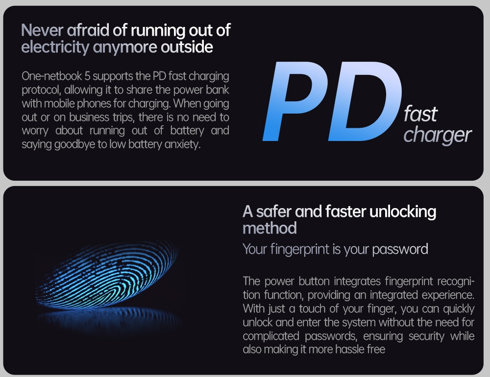 One Netbook 5 Laptop Intel I7 1250U Processor 32GB LPDDR5 2TB ROM 10.1'' 2.5K LTPS WiFi 6 BT5.2 - US Plug