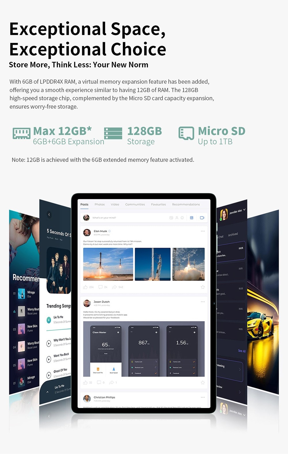 Teclast M50 Android 13 Tablet 10.1 inch 4G LTE UNISOC T606 Octa-Core Processor 6GB+6GB Expansion RAM 128GB SSD 1280x800 IPS HD Display 2.4/5G Dual-band WiFi Bluetooth 5.0 13MP Rear Camera - EU