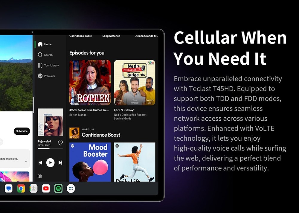 Teclast T45HD Android 13 Tablet 10.5 inch UNISOC T606 Octa-Core Processor 8GB+8GB Expansion RAM 128 SSD 2.4/5G Dual-band WiFi Bluetooth 5.0 - EU