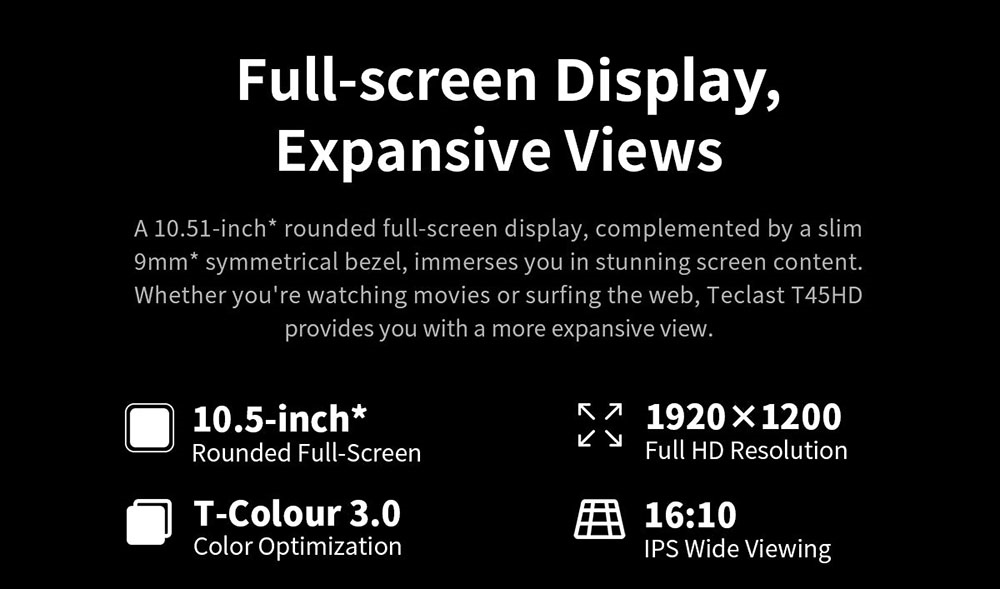 Teclast T45HD Android 13 Tablet 10.5 inch UNISOC T606 Octa-Core Processor 8GB+8GB Expansion RAM 128 SSD 2.4/5G Dual-band WiFi Bluetooth 5.0 - EU