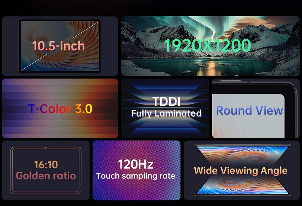 Teclast T45HD Android 13 Tablet 10.5 inch UNISOC T606 Octa-Core Processor 8GB+8GB Expansion RAM 128 SSD 2.4/5G Dual-band WiFi Bluetooth 5.0 - EU