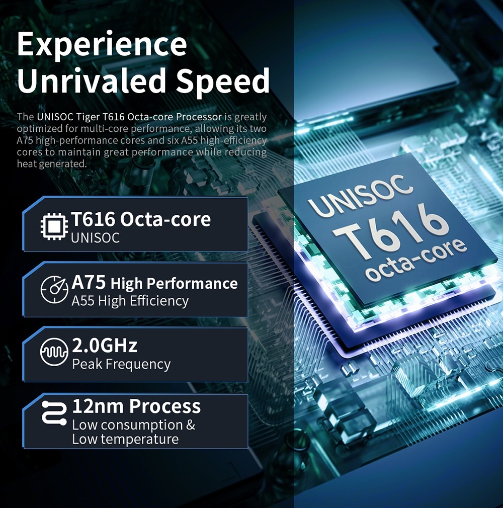 Teclast T60 Android 13 Tablet 12 inch UNISOC T616 Octa-Core Processor 8GB+8GB Expansion DDR4 RAM 256G SSD 2000 * 1200 2K 2.4g/5g Dual-band WiFi Bluetooth 5.0