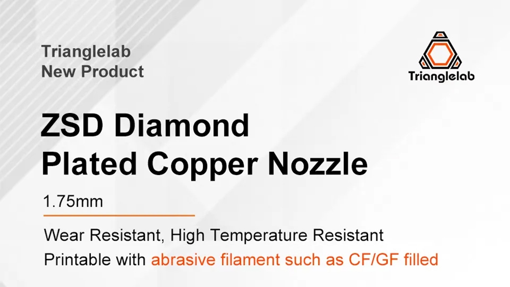 Trianglelab 0.4mm ZSD Diamond Copper Plated Nozzle for V6 Hotend