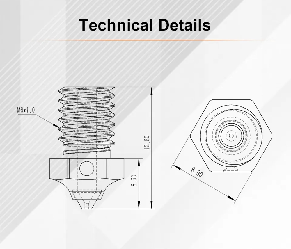 Trianglelab 0.4mm ZSD Diamond Copper Plated Nozzle for V6 Hotend