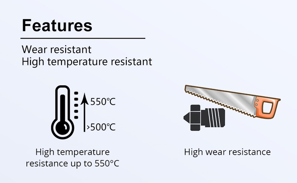 Trianglelab V6 ZSTC 0.6mm 3D Printer Nozzle Tungsten Carbide Copper Plated