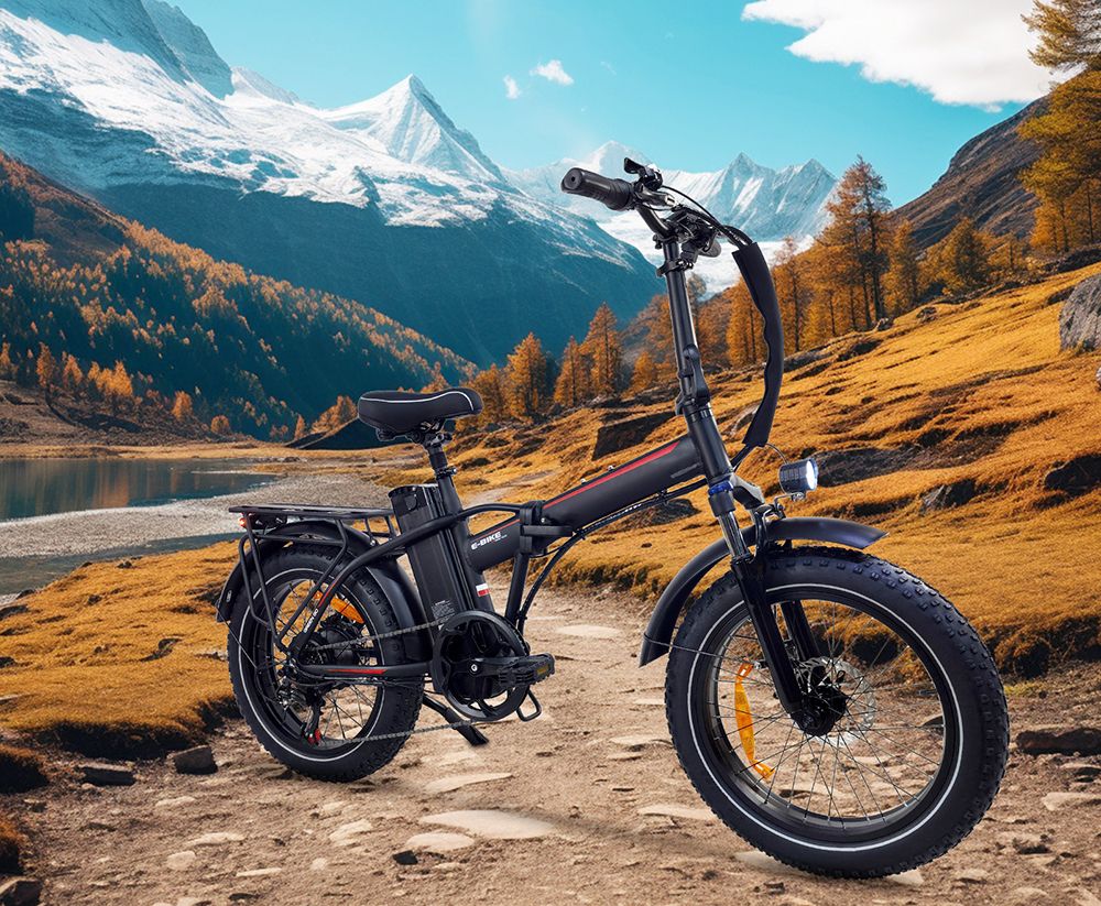 BAOLUJIE DZ2031 Electric Bike, 500W Motor 48V 13Ah Battery 20*4.0inch Tire 35-45km Range 40km/h Max Speed SHIMANO 7-speed Mechanical Disc Brake - Black