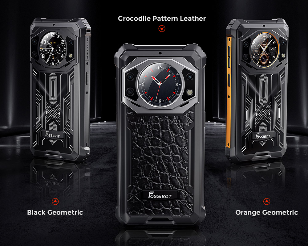 FOSSiBOT F101 PRO Robustes Smartphone, entsperrt 2023, 8 GB + 128 GB, AI-Dreifachkamera, funktionales Display auf der Rückseite, 10600 mAh großer Akku, Entsperrung per Fingerabdruck/Gesicht, NFC, HAC, Android 13.0 – Schwarz