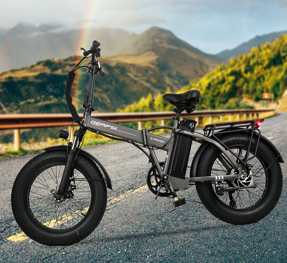 BAOLUJIE DZ2001 Folding Electric Bike, 48V 12Ah Battery 500W Motor 20*4.0inch Tires 45km/h Max Speed 30-40km Range Disc Brake - Grey