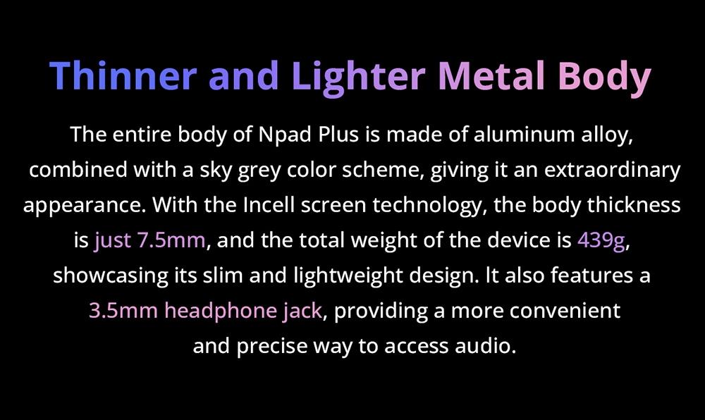 N-one NPad Plus Android 13 Tablet PC, MTK8183 Octa Core 2.0GHz, 8GB+128GB, 10.36'' Full Display 2000x1200 2K Incell FHD IPS Screen 300Nits Brightness, 500g Light, Dual WiFi Camera BT5.0, Type-C Micro SD, GPS BDS GLONASS Galileo A-GPS with Case & Film