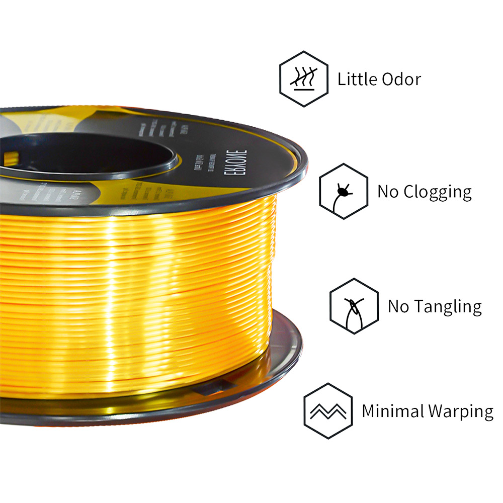 4kg ERYONE Ultra Silk PLA Filament - 1kg Gold + 1kg Black + 1kg Bronze + 1kg Silver