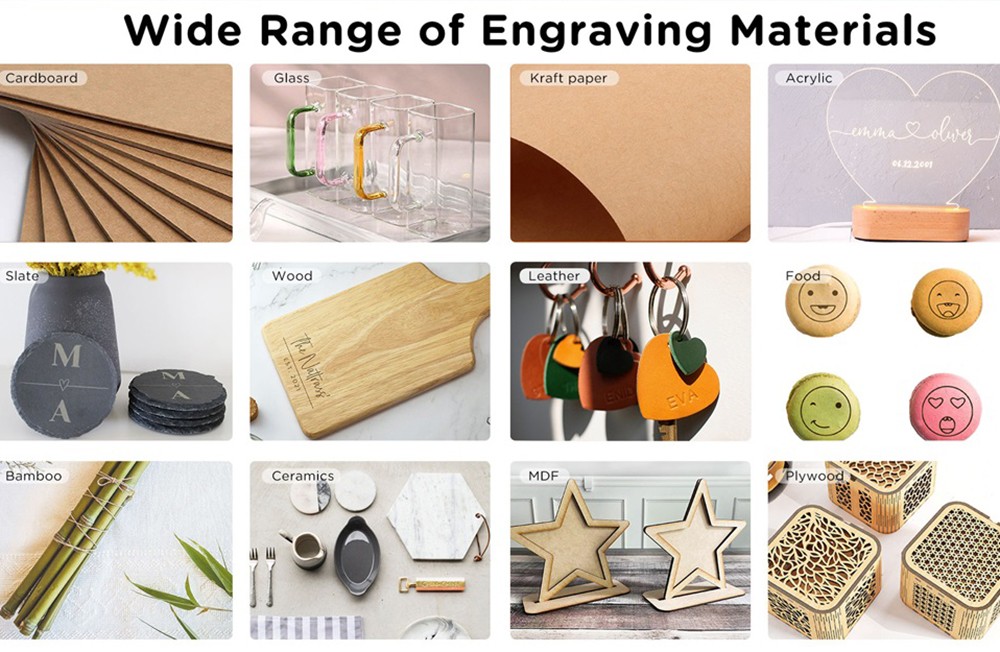 ACMER P2 10W Laser Engraver Cutter, Fixed Focus, Engraving at 30000mm/min, Ultra-silent Auto Air Assist, 0.01mm Engraving Accuracy, iOS Android App Control, Pre-Assembled, 420*400mm