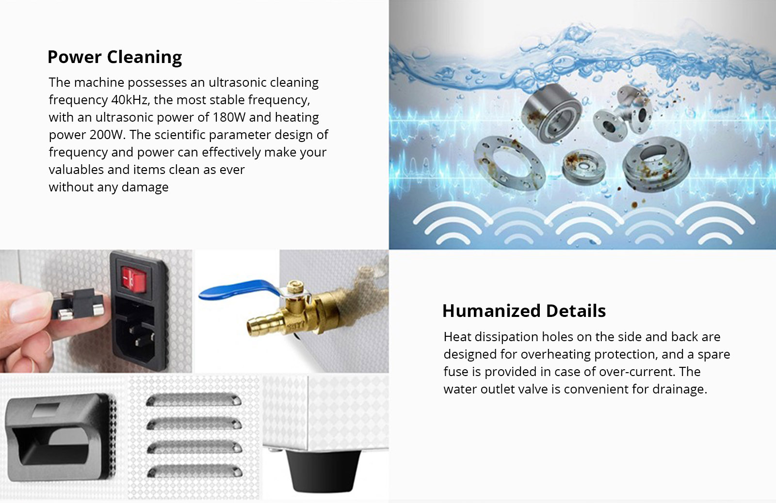 Geekbes 6.5L Digital Ultrasonic Cleaner, 180W Ultrasonic Power, 200W Heating Power, Adjustable Time/Temperature