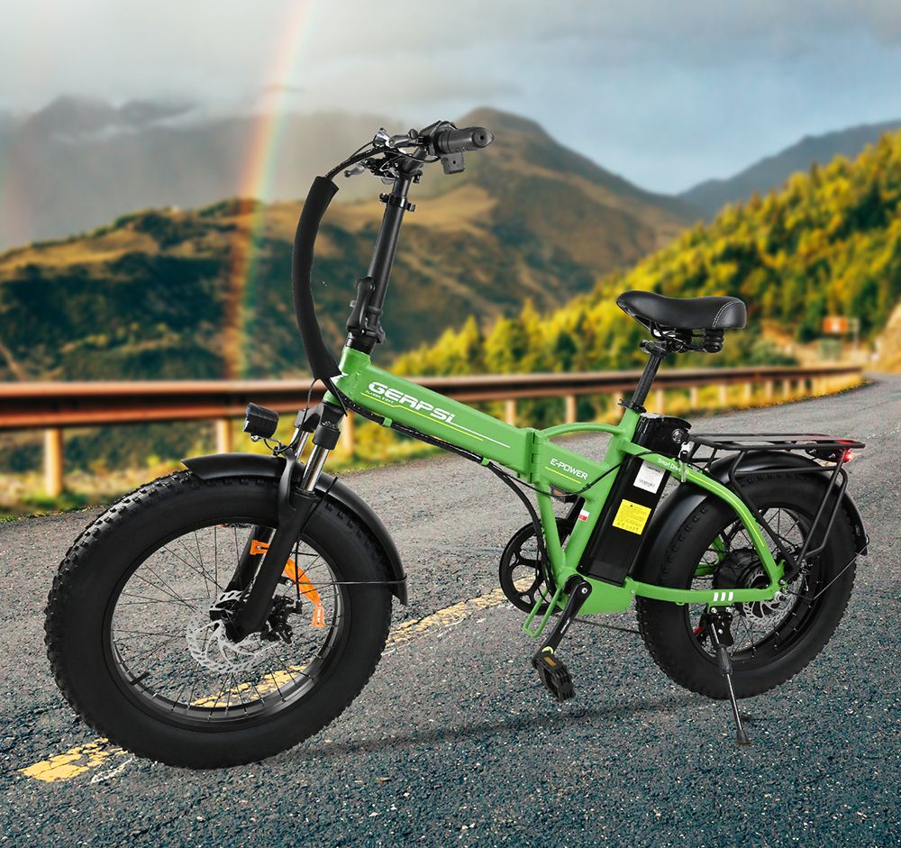 BAOLUJIE DZ2001 Folding Electric Bike, 48V 12Ah Battery 500W Motor 20*4.0inch Tires 45km/h Max Speed 30-40km Range Disc Brake - Green