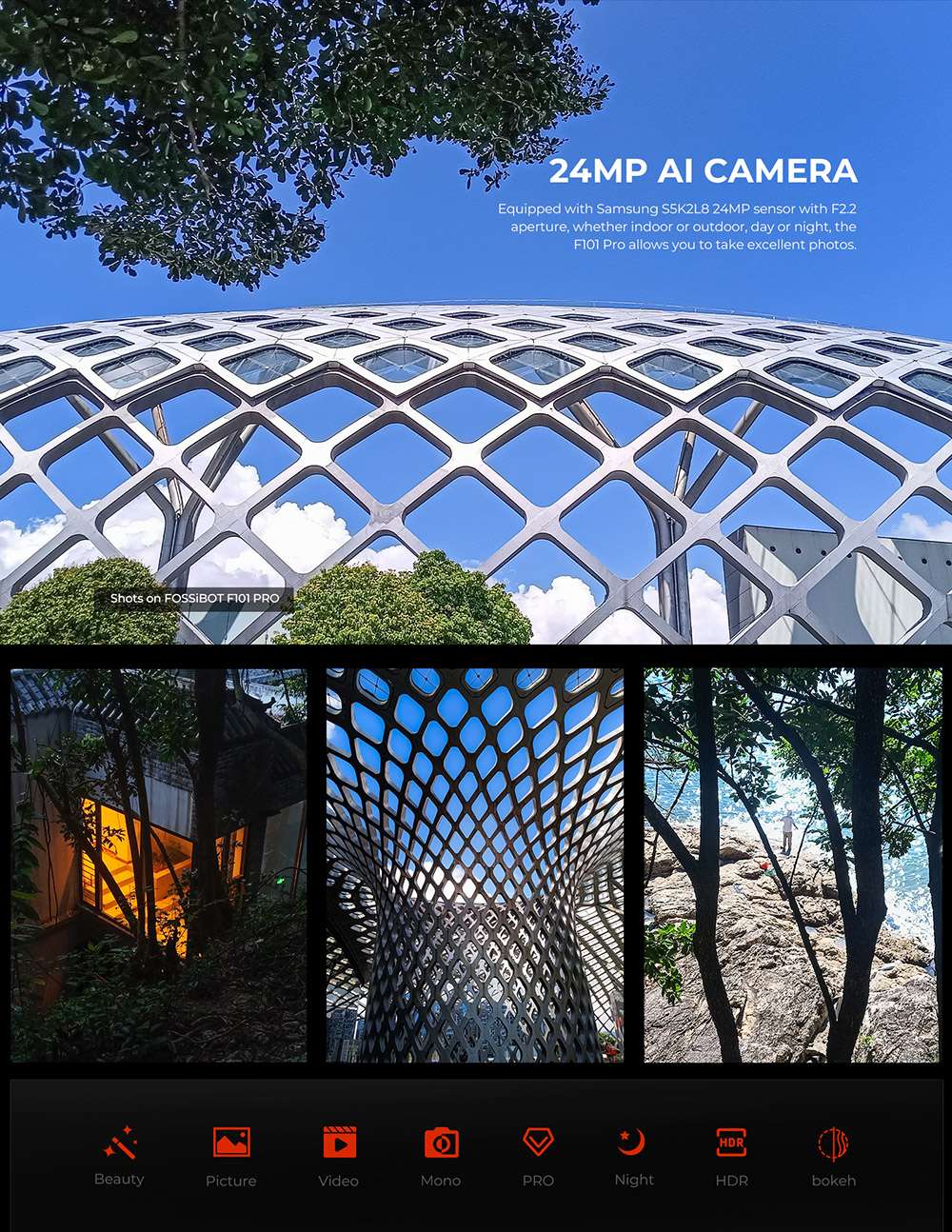 FOSSiBOT F101 PRO Robustes Smartphone, entsperrt 2023, 8 GB + 128 GB, AI-Dreifachkamera, funktionales Display auf der Rückseite, 10600 mAh großer Akku, Entsperrung per Fingerabdruck/Gesicht, NFC, HAC, Android 13.0 – Schwarz
