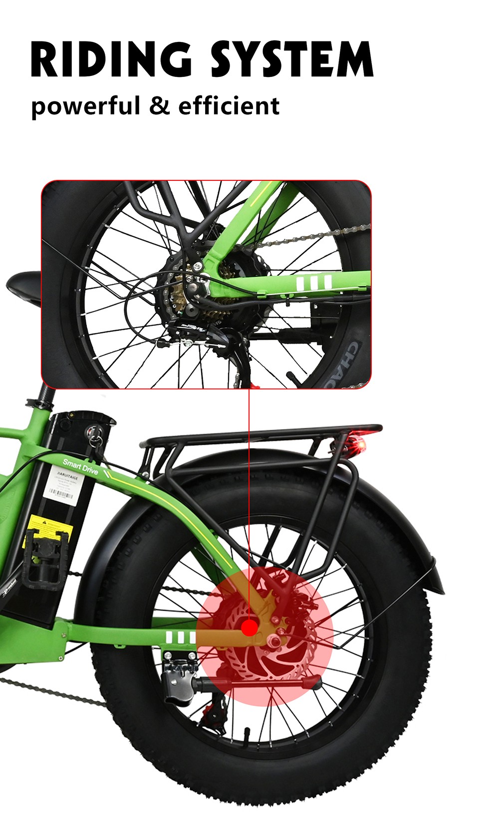 BAOLUJIE DZ2001 Folding Electric Bike, 48V 12Ah Battery 500W Motor 20*4.0inch Tires 45km/h Max Speed 30-40km Range Disc Brake - Green