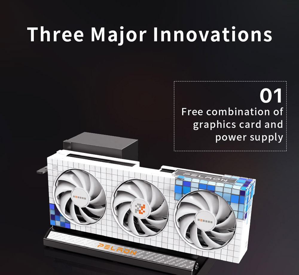 PELADN Link S-1 e-GPU Dock, External GPU Graphics Card Docking Station, Thunderbolt 3*2, 1000Mbps LAN, USB Type-C Transmission 40Gbps, Support M.2 NVME 2280 SSD SATA3 2.5" SSD HDD, ATX SFX, Compatible Most Existing AMD NVIDIA Graphics Card - Grey