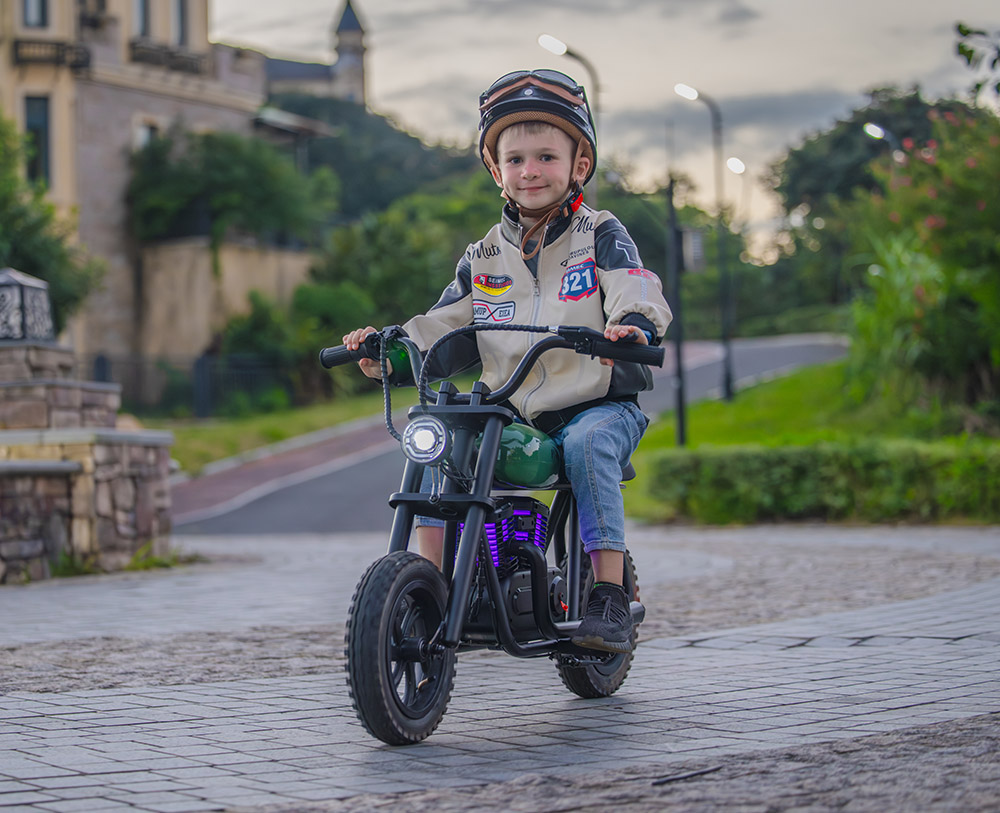 HYPER GOGO Pioneer 12 Electric Chopper Motorcycle for Kids 24V 5.2Ah 160W with 12'x3' Tires, 12KM Top Range - Orange