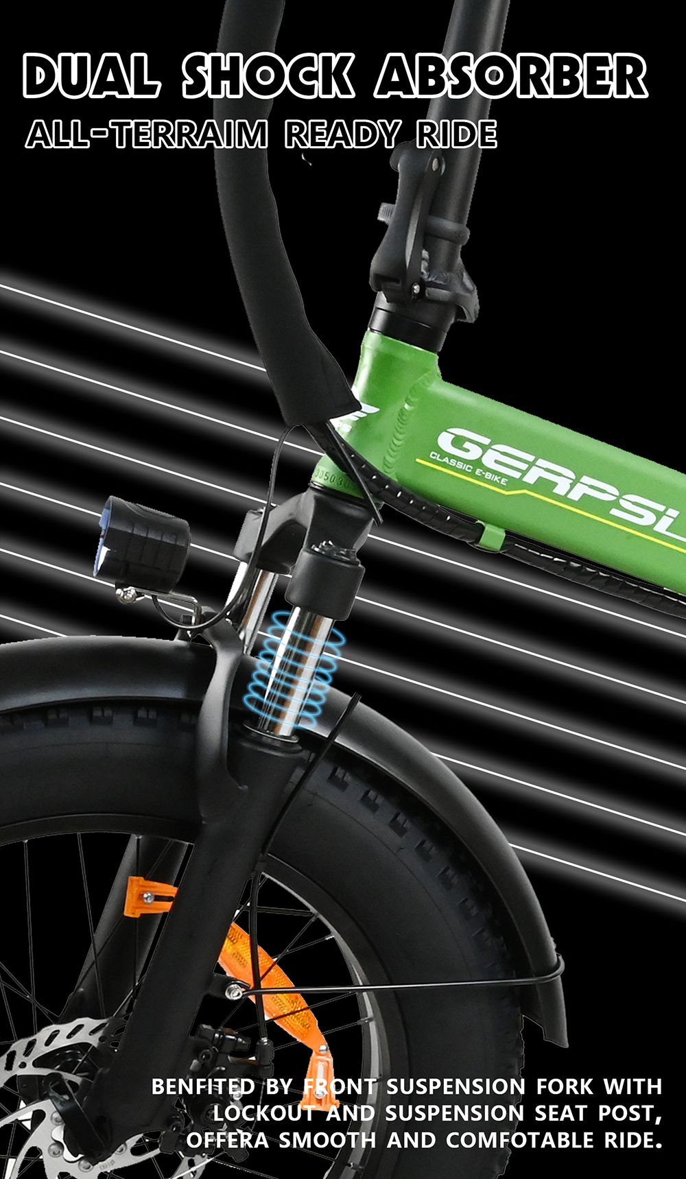 BAOLUJIE DZ2001 Folding Electric Bike, 48V 12Ah Battery 500W Motor 20*4.0inch Tires 45km/h Max Speed 30-40km Range Disc Brake - Green