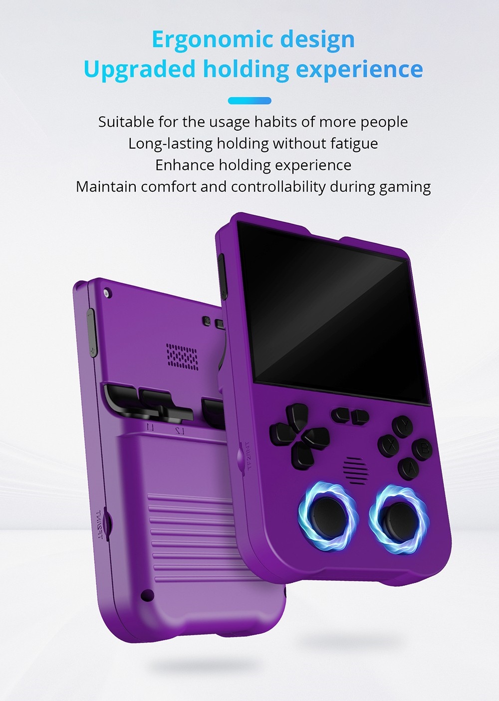 AMPOWN XU10 Handheld Game Console, 3.5-inch, 128GB TF Card, Linux, 10000+ Games - Purple