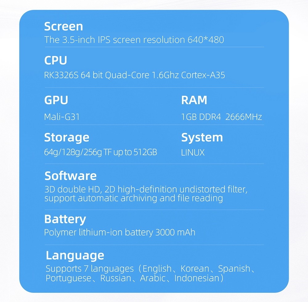 AMPOWN XU10 Handheld Game Console, 3.5-inch, 128GB TF Card, Linux, 10000+ Games - Purple