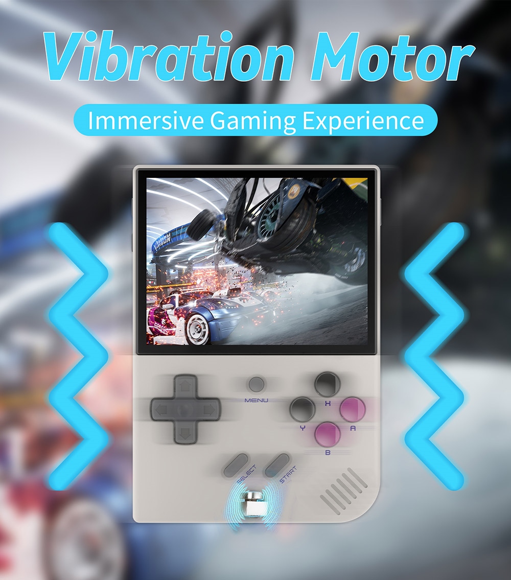 ANBERNIC RG35XX Plus Game Console, 64GB+128GB TF Card with 10000+ Games, 3300mAh Battery, 8Hours of Playtime, 5G WiFi Bluetooth, Moonlight Streaming, Vibration Motor - Grey