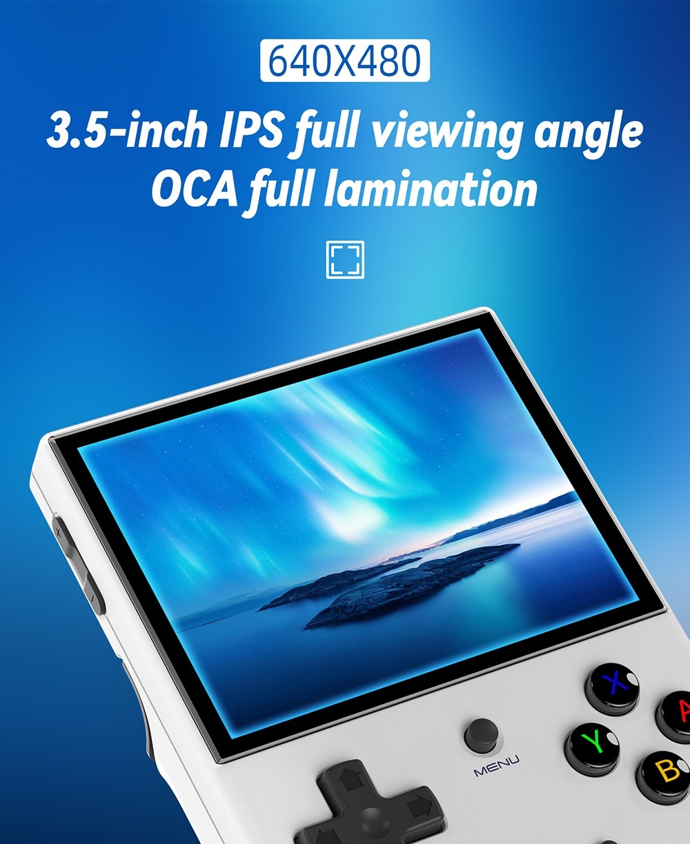 ANBERNIC RG35XX Plus Game Console, 64GB+128GB TF Card with 10000+ Games, 3300mAh Battery, 8Hours of Playtime, 5G WiFi Bluetooth, Moonlight Streaming, Vibration Motor - White