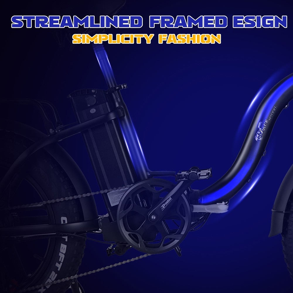CMACEWHEEL Y20 Folding Electric Bike Step Through Moped E-bike, 20*4.0-inch Fat Tire 750W Motor 48V15Ah Battery 40km/h Max Speed 70km Max Range 150kg Max Load