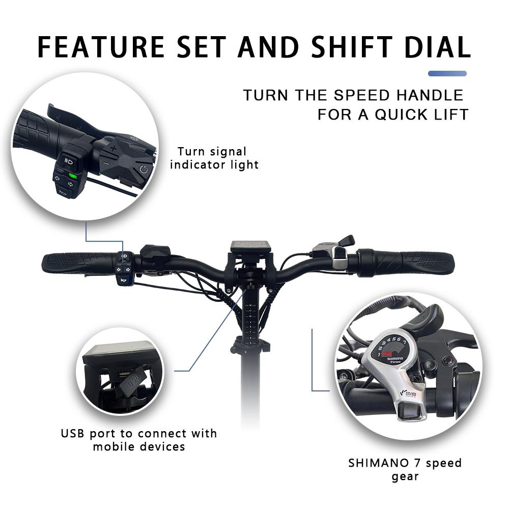 DRVETION CT20 Folding Electric Bike, 20*4.0inch Fat Tire 750W Motor 48V 15Ah Battery 45km/h Max Speed Disc Brake SHIMANO 7 Gears