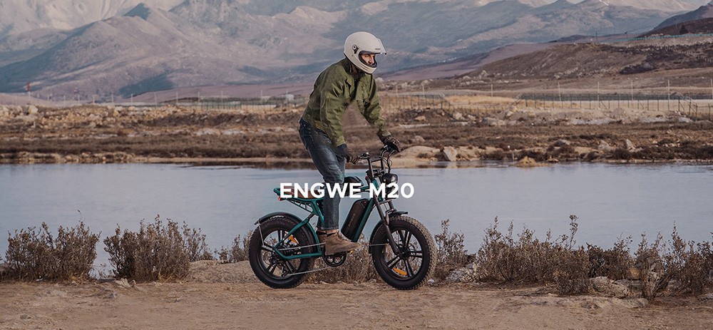 ENGWE M20 Electric Bike 20*4.0'' Fat Tires 750W Brushless Motor 45km/h Max Speed 48V 13Ah Battery 75km Range - Green