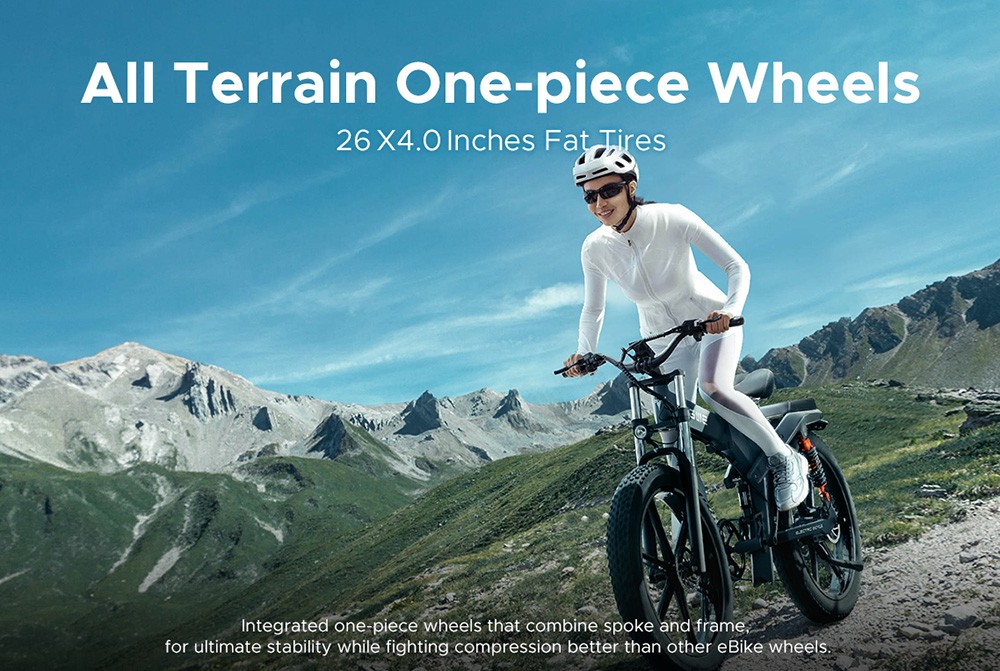 ENGWE X26 Electric Bike 26*4.0 inch Fat Tires 50km/h Max Speed 48V 1000W Motor 19.2Ah&10Ah Dual Battery 100km Range 150kg Max Load Triple Suspension System Shimano 8-Speed Gear Dual Hydraulic Disc Brake for All-Terrain Roads Mountain E-Bike - Black
