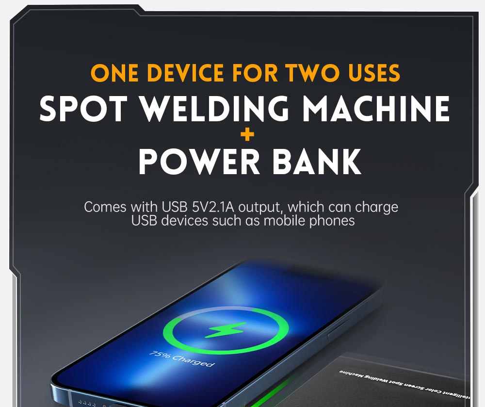 FNIRSI SWM-10 Handheld Battery Spot Welding Machine, 1200A Max Current, 5000mAh Power Bank, 1.8 inch LCD Color Screen