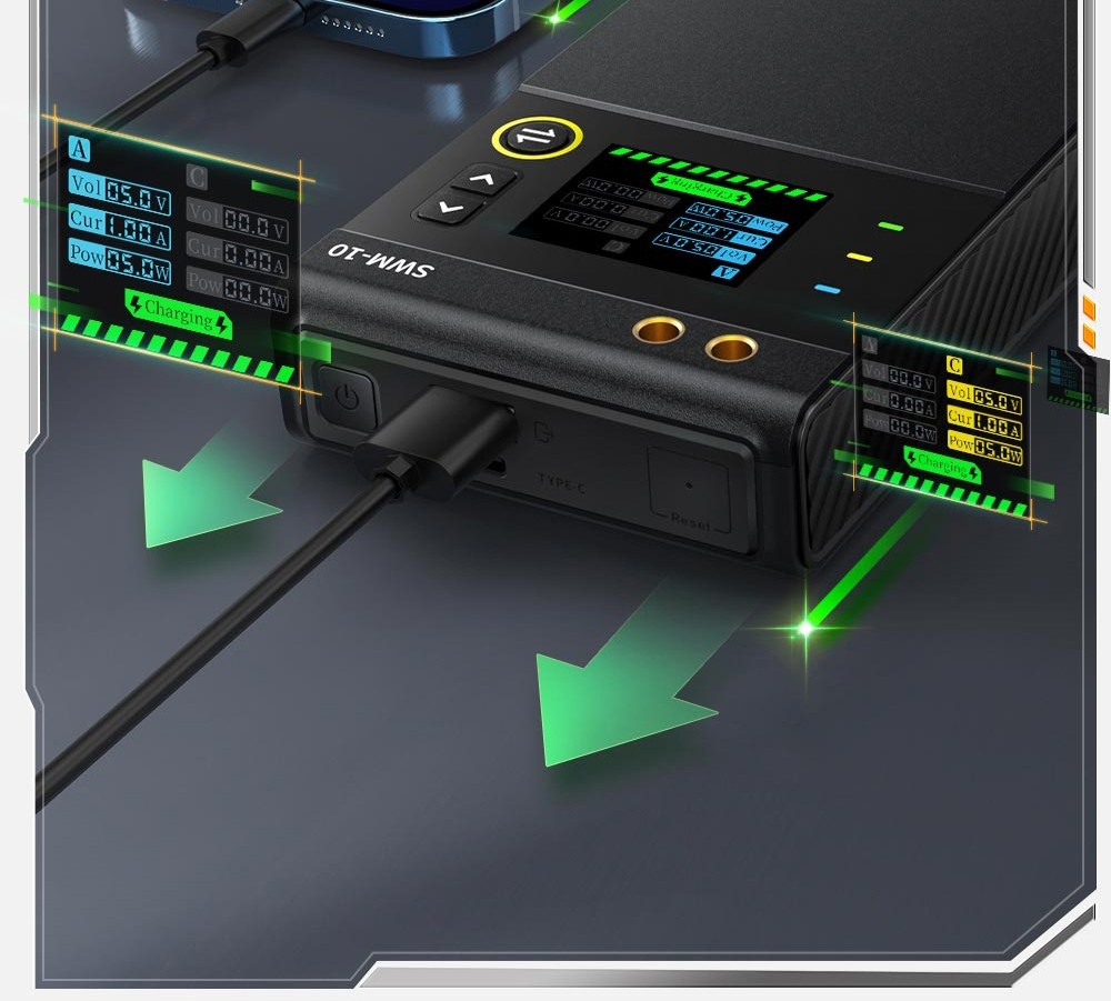 FNIRSI SWM-10 Handheld Battery Spot Welding Machine, 1200A Max Current, 5000mAh Power Bank, 1.8 inch LCD Color Screen