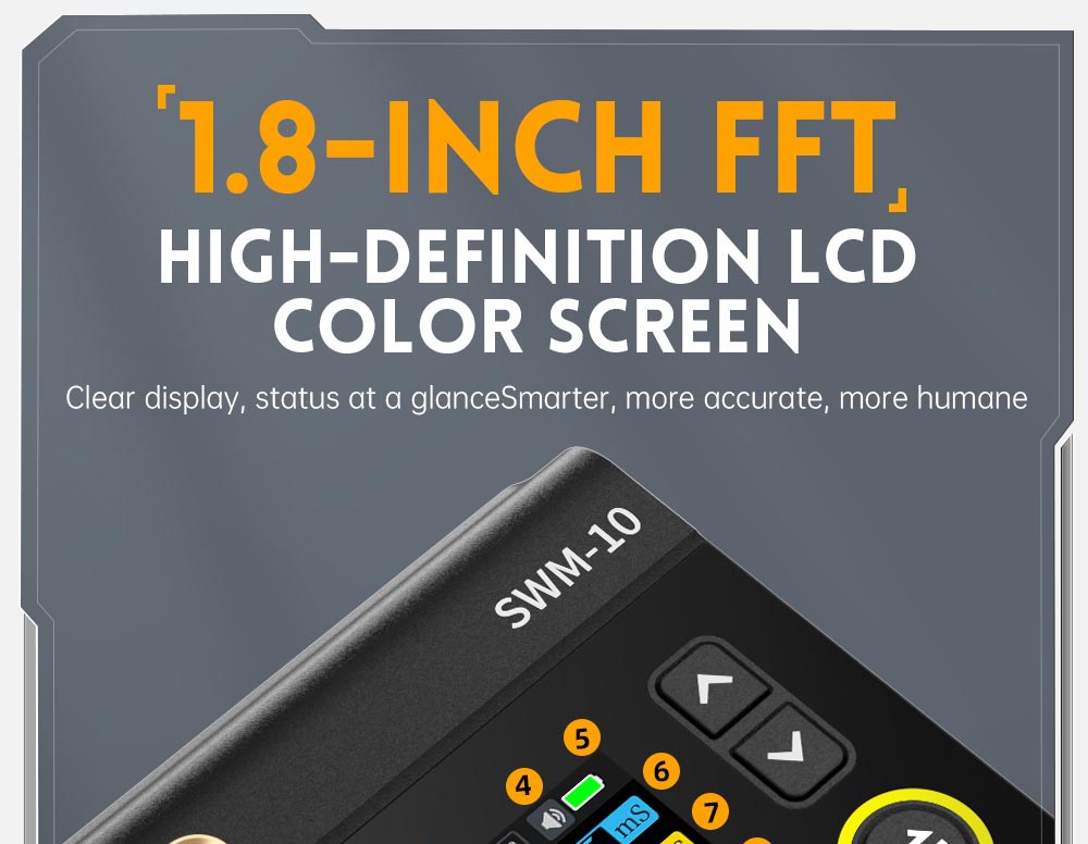 FNIRSI SWM-10 Handheld Battery Spot Welding Machine, 1200A Max Current, 5000mAh Power Bank, 1.8 inch LCD Color Screen