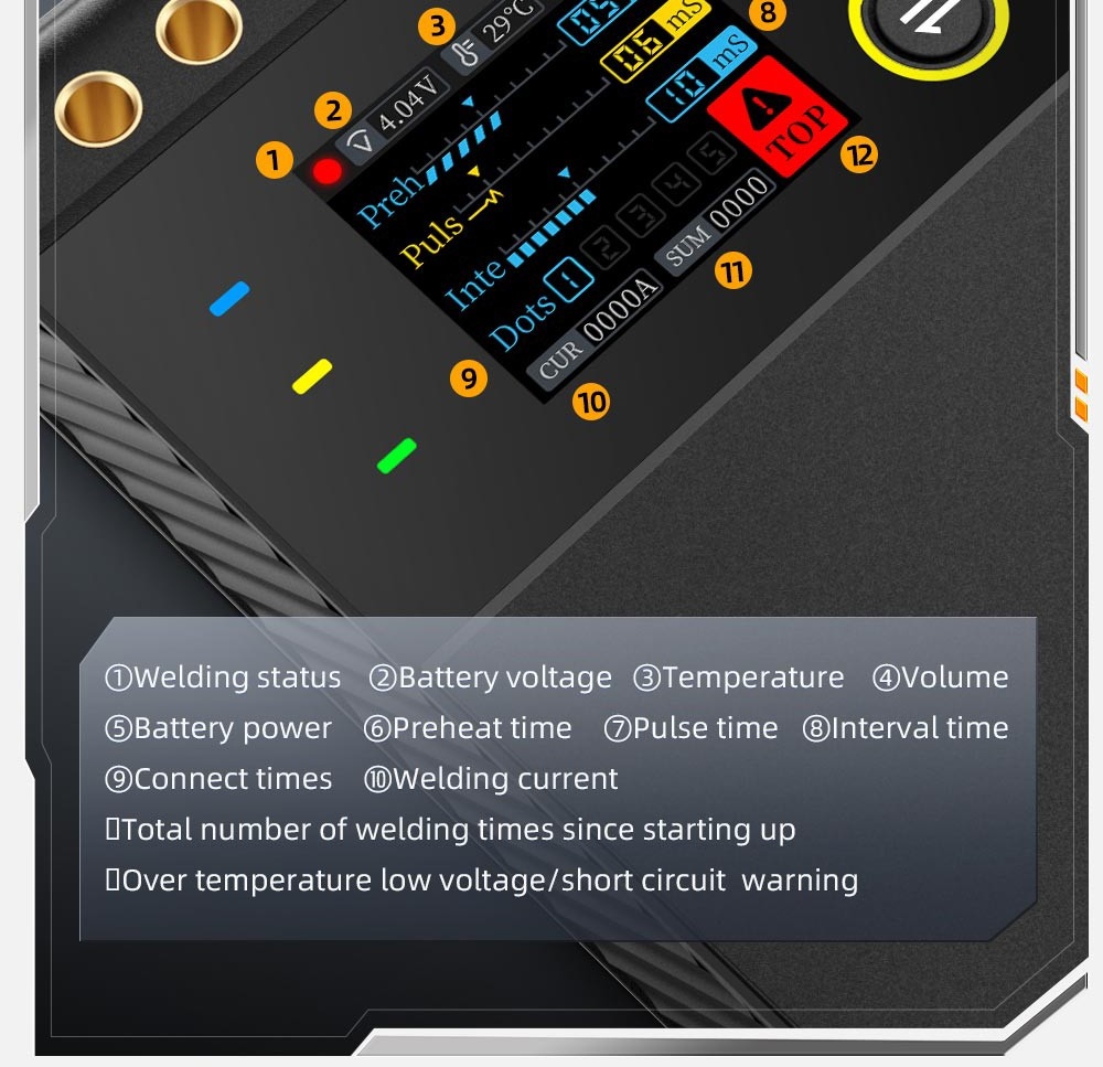 FNIRSI SWM-10 Handheld Battery Spot Welding Machine, 1200A Max Current, 5000mAh Power Bank, 1.8 inch LCD Color Screen