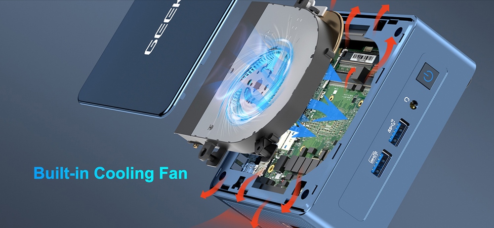 GEEKOM IT 13 Mini PC, i5-13500H 12 Cores Up to 4.7 GHz, 16GB DDR4 RAM 512GB SSD, 2*HDMI (4K) + 2*USB4 (8K) Four Screens Display, WiFi 6E Bluetooth 5.2, 3*USB3.2 1*USB2.0 1*SD Card Reader 1*3.5mm Headphone Jack 1*2.5G RJ45 - EU Plug