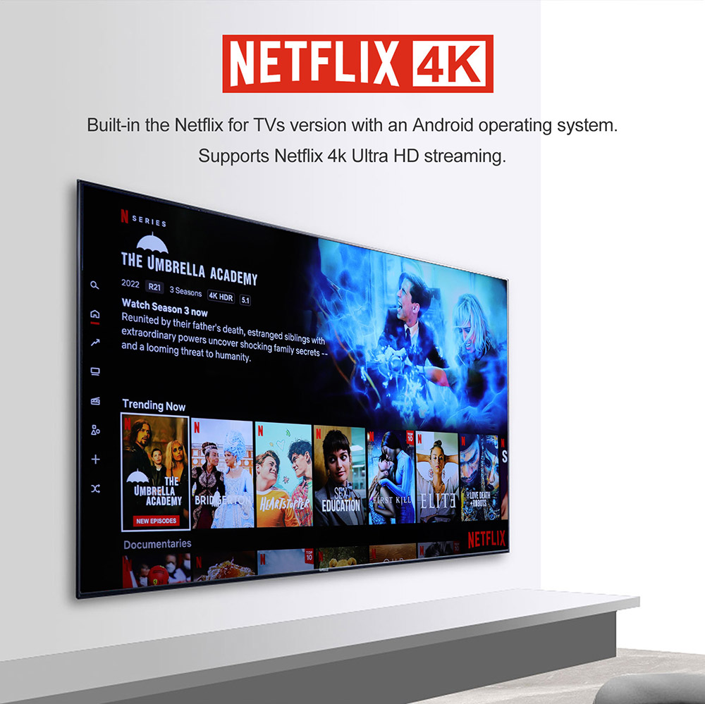 Hakomini Amlogic S905Y4 Quad core 4GB RAM 32GB eMMC Google Certified Android 11 TV Box Netflix 4K AV1 5G WIFI Bluetooth 5.0 - EU Plug