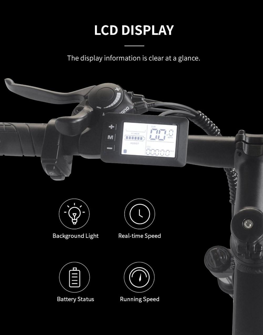 K3 Electric Bike, 26*1.95 inch Tire 350W Motor 36V 10.4Ah Battery 32km/h Max Speed 120kg Load Disc Brake - Blue