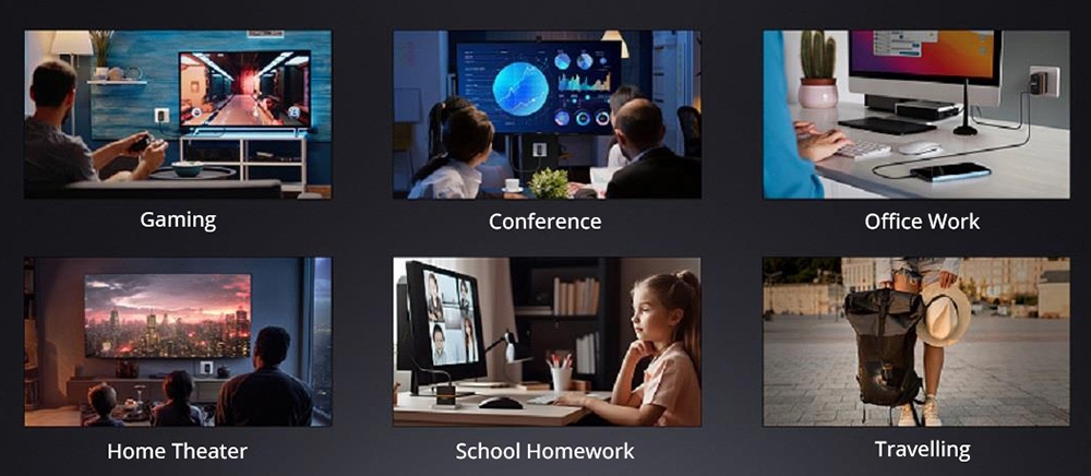 MINIX P4K Wall Charger Hub Power Supply Adapter, 2*USB 3.2, 4K@30Hz UHD Port, PD60W Fast Charging Type-C Port