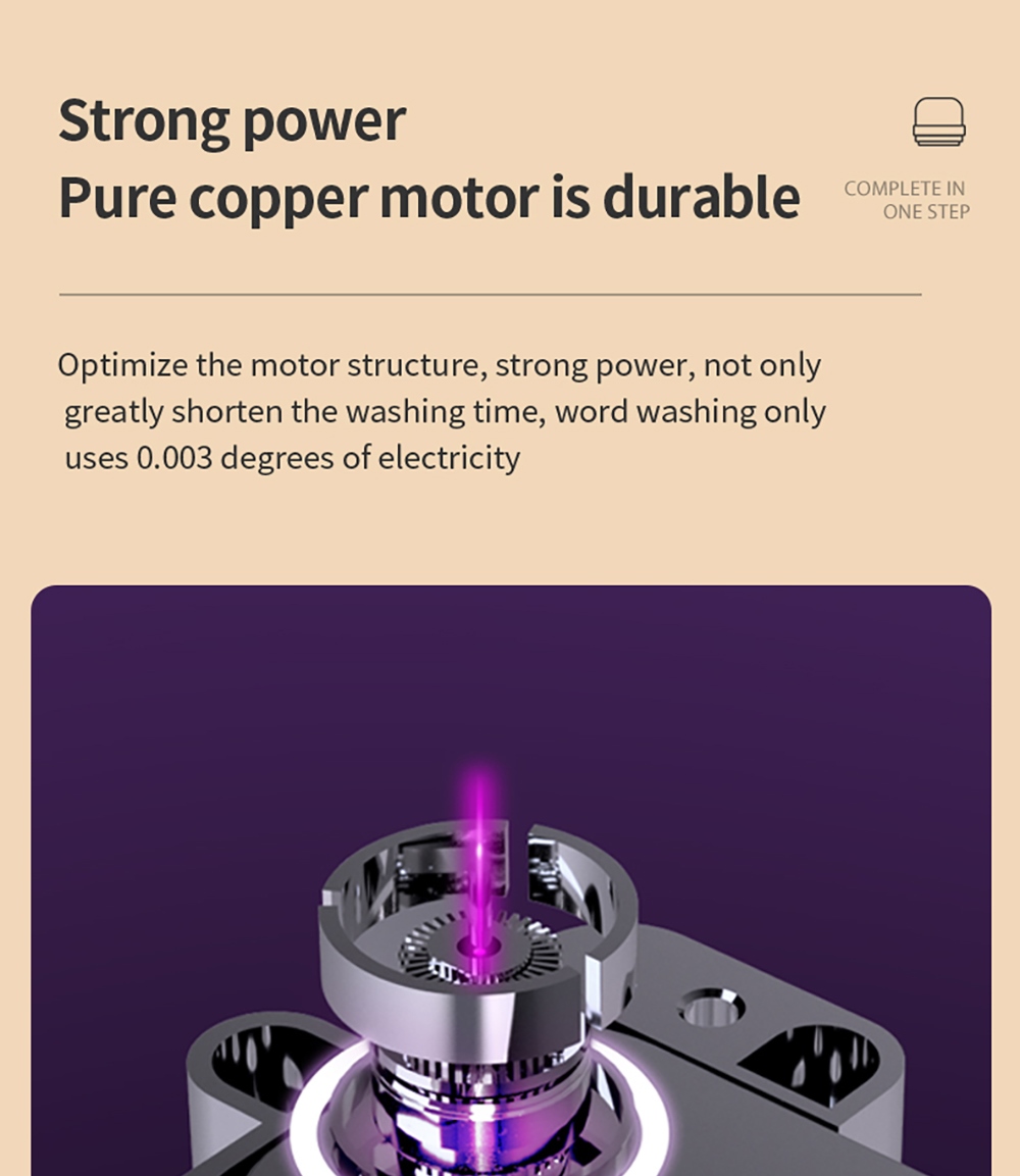 MOYU MINI01-M Mini Portable Clothes Washing Machine, Electric Folding Barrel Washer, 3-Gear Cleaning, Anti-Bacterial Wave Wheel - Purple