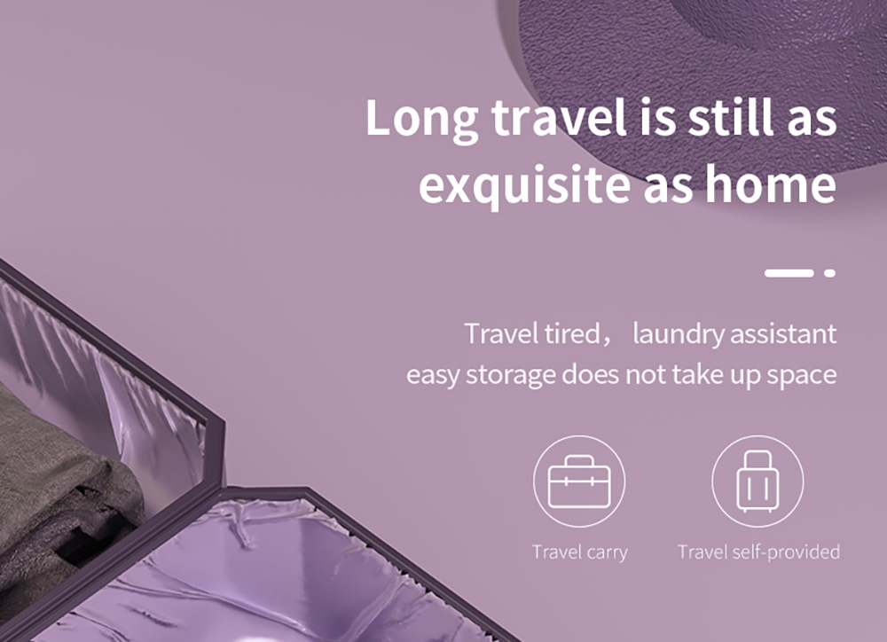 MOYU MINI01-M Mini Portable Clothes Washing Machine, Electric Folding Barrel Washer, 3-Gear Cleaning, Anti-Bacterial Wave Wheel - Purple