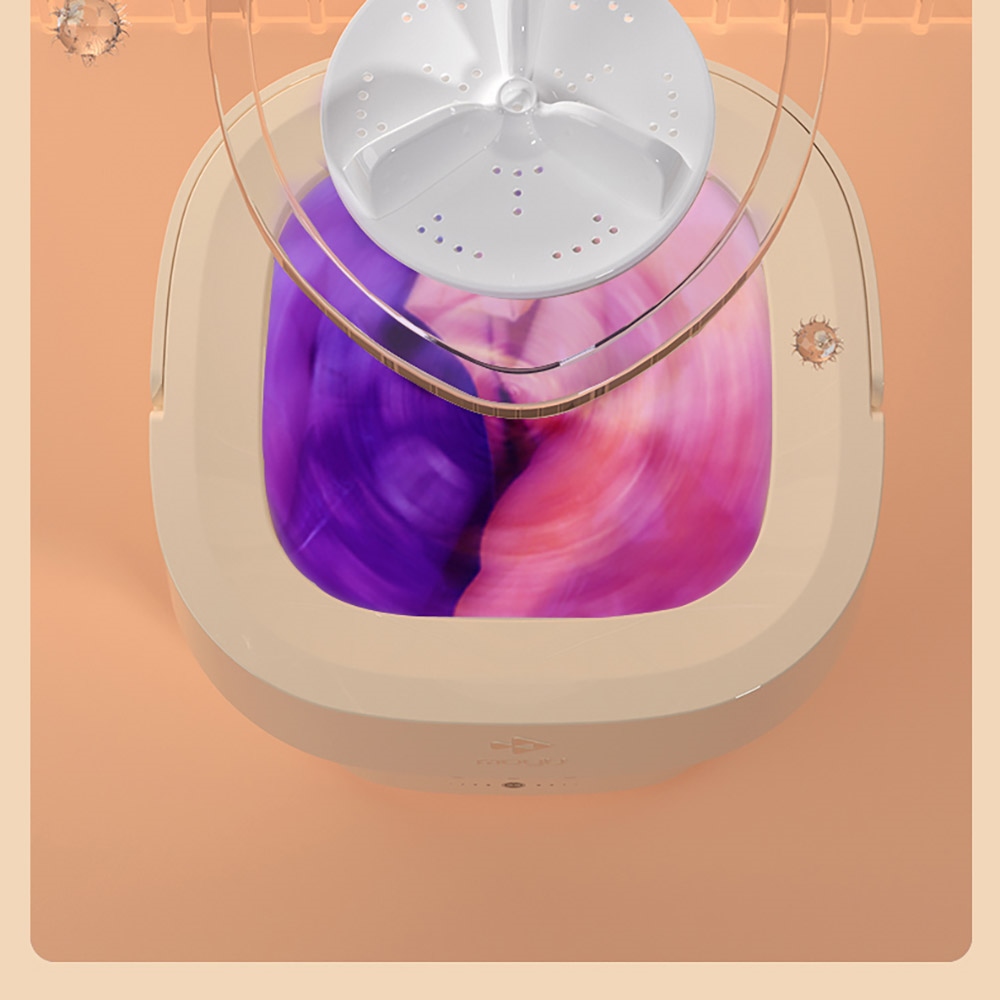 MOYU MINI01-M Mini Portable Clothes Washing Machine, Electric Folding Barrel Washer, 3-Gear Cleaning, Anti-Bacterial Wave Wheel - Purple