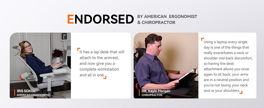 NEWTRAL LAPD Detachable Workstation Desktop for MagicH-BP/MagicH-BPro Ergonomic Chair - Grey