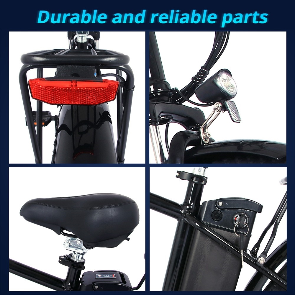 ONESPORT OT13 Electric Bike, 26*3 inch Fat Tires, 350W Motor, 48V15Ah Battery, 25km/h Max Speed 100km Max Range