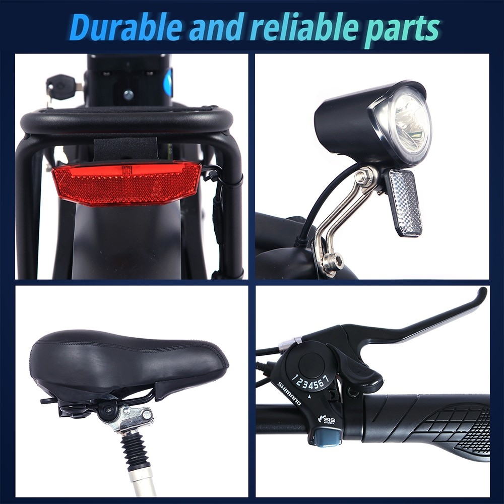 ONESPORT OT16 20*3.0 inch Tires Electric Bike, 350W Motor 48V15Ah Battery 25km/h Max Speed Disc Brakes