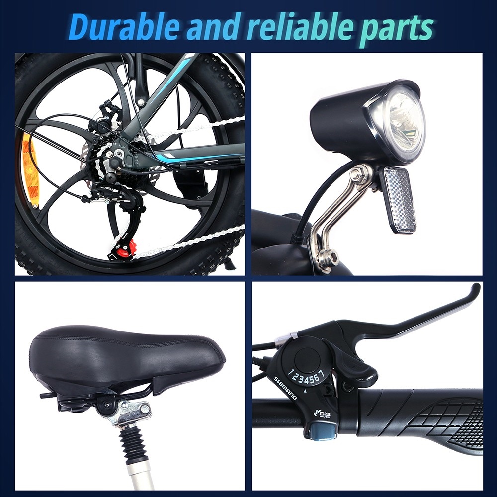 ONESPORT OT16 20*3.0 inch Tires Electric Bike, 350W Motor 48V15Ah Battery 25km/h Max Speed Disc Brakes