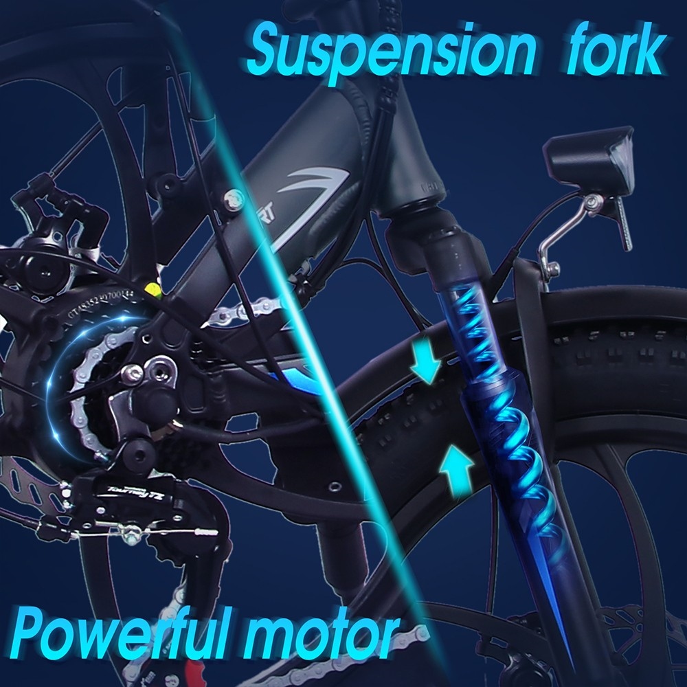 ONESPORT OT16 20*3.0 inch Tires Electric Bike, 350W Motor 48V15Ah Battery 25km/h Max Speed Disc Brakes