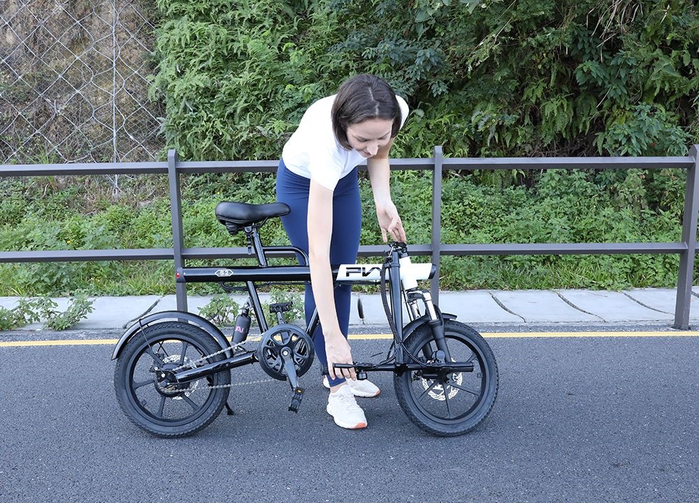 PVY S2 Electric Bike, 16-inch Pneumatic Tire 250W Motor 36V 7.5Ah Battery 25km/h Max Speed 60km Max Range