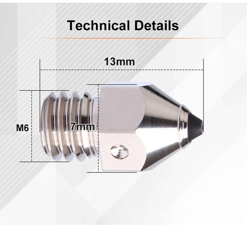 Trianglelab 0.4mm MK8 ZSD Diamond Copper Alloy Nozzle