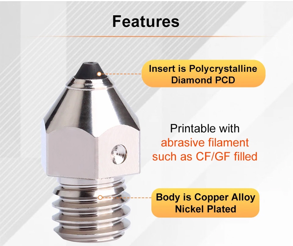 Trianglelab 0.6mm MK8 ZSD Diamond Copper Alloy Nozzle